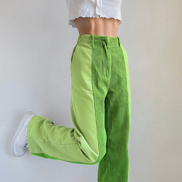 Drune | Gerippte Hose mit Hoher Taille