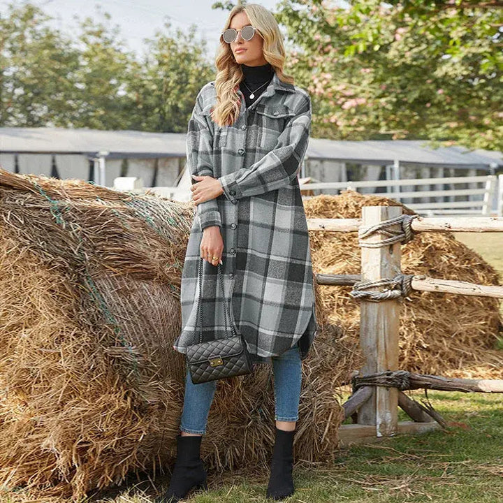 Drune | Longline Karierter Jacke