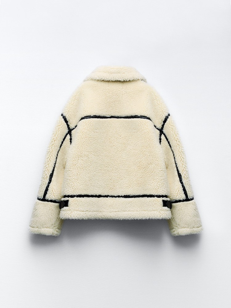 Drune | Teddy Jacke Super Weiche Weiße Fleecejacke für Damen