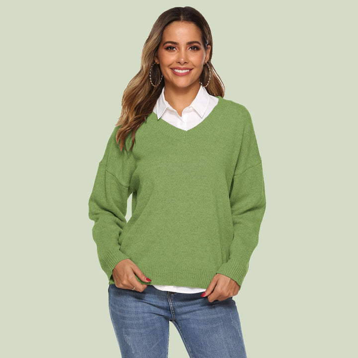 Drune | Strickpullover V-Ausschnitt Relaxed Fit Lange Ärmel Weich Und Bequem