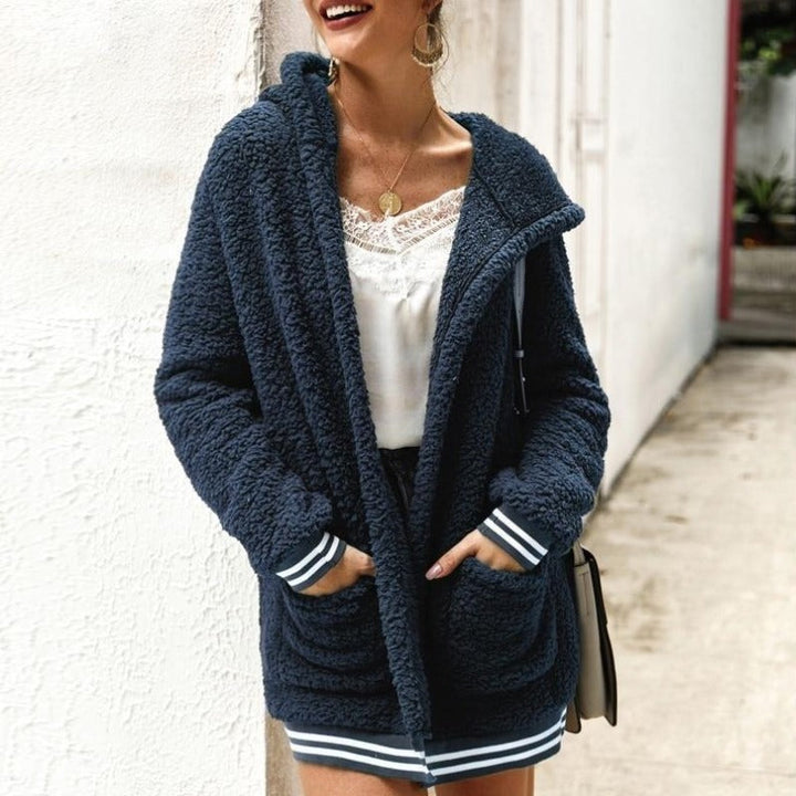 Drune | Kapuzenpullover Weiches Sherpa Fleece Lässige Passform Warme Taschen