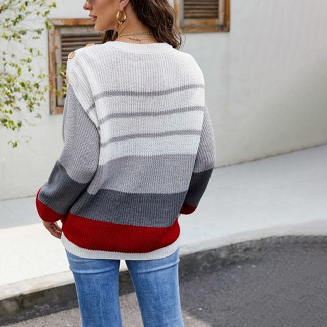Drune | Strickpullover mit Knopfdetails Acryl Komfortabel, Stilvoll
