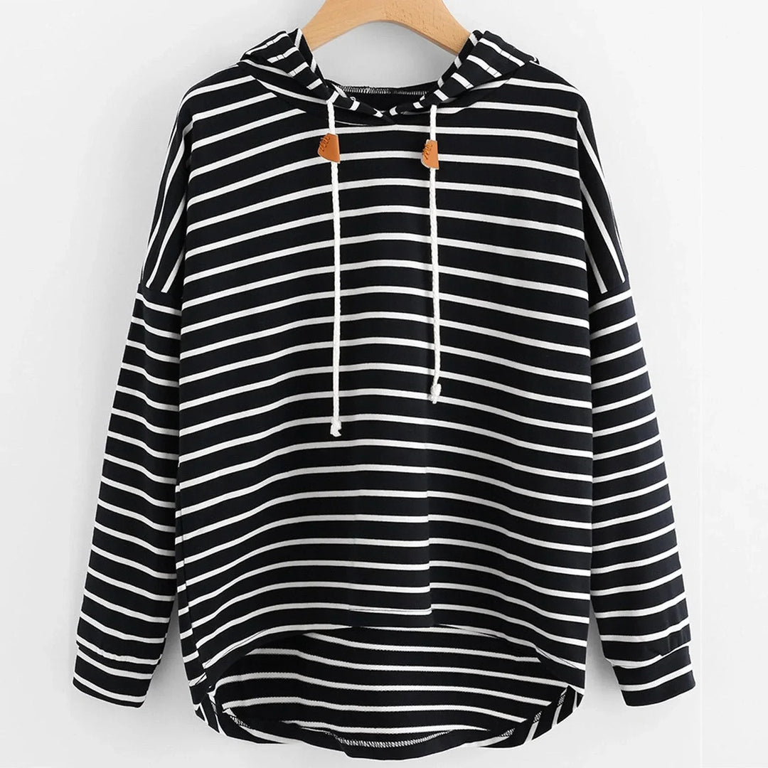 Drune | Kapuzenpullover Gestreiftes Design Bequeme Lockere Passform Langärmlig Freizeit