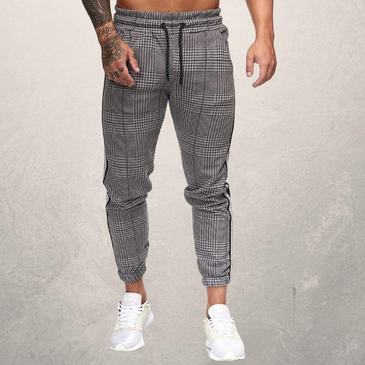 Drune | Jogginghose Slim Fit Elastischer Bund Mit Kordelzug Strukturiertes Material Seitenstreifen