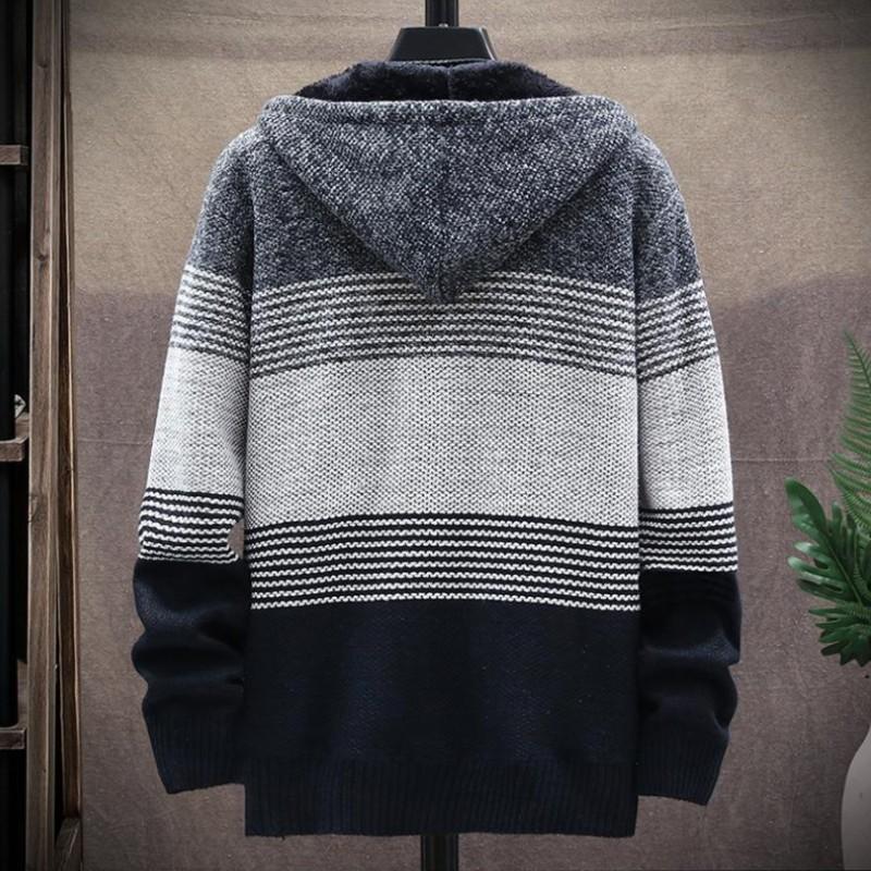 Drune | Strick Kapuzenpullover Reißverschluss Bequem Ribbed Bündchen Und Saum