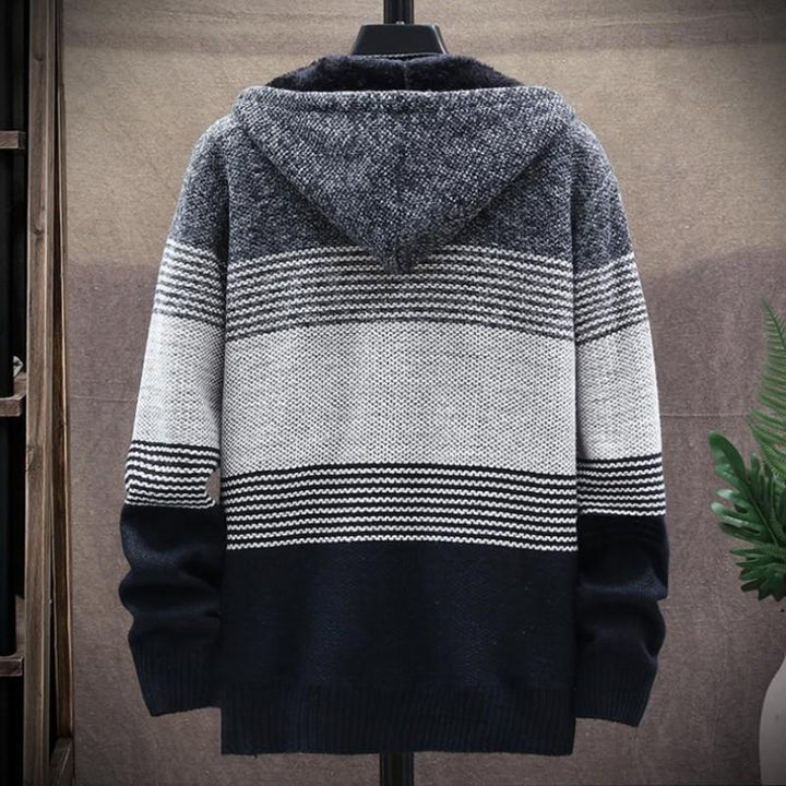 Drune | Strick Kapuzenpullover Reißverschluss Bequem Ribbed Bündchen Und Saum
