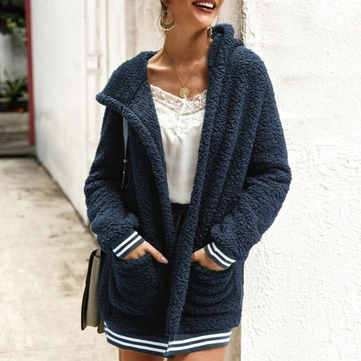 Drune | Kapuzenpullover Weiches Sherpa Fleece Lässige Passform Warme Taschen