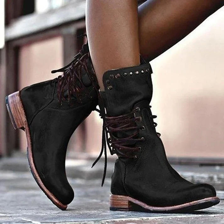 Drune | stylische lederstiefel mit schnürsenkeln