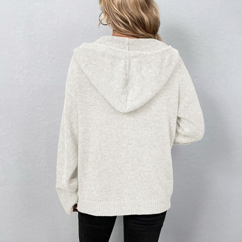 Drune | Weicher Strick Kapuzenpullover Strickjacke