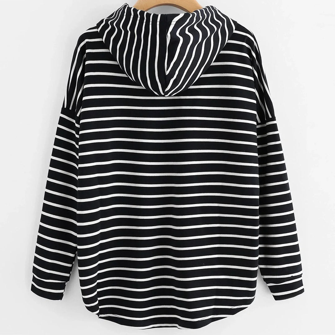 Drune | Kapuzenpullover Gestreiftes Design Bequeme Lockere Passform Langärmlig Freizeit