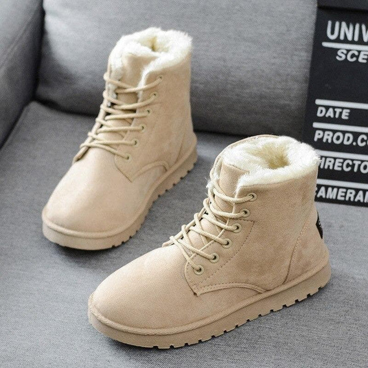Drune | Stiefeletten Wildlederlook Warm Gefüttert Schnürung Gummisohle
