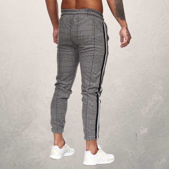 Drune | Jogginghose Slim Fit Elastischer Bund Mit Kordelzug Strukturiertes Material Seitenstreifen