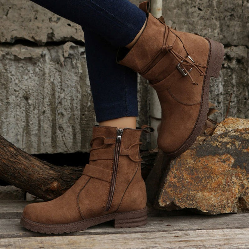 Drune | Casual Damenstiefel mit Schnalle