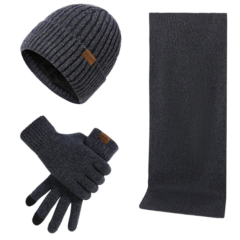 Drune - Lässiges Winterset mit Mütze, Schal und Handschuhen für Männer