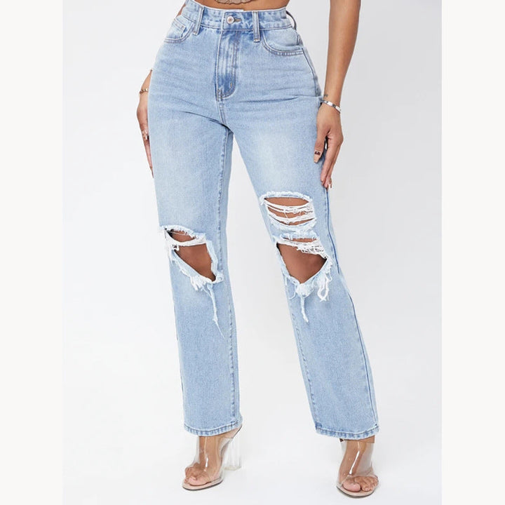 Drune Damenjeans mit hoher Taille und Waschung