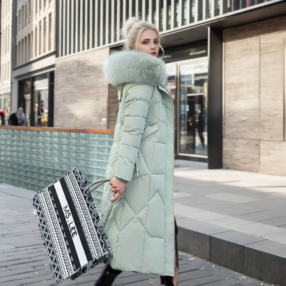 Drune | Lange gepolsterte Jacke mit Kapuze