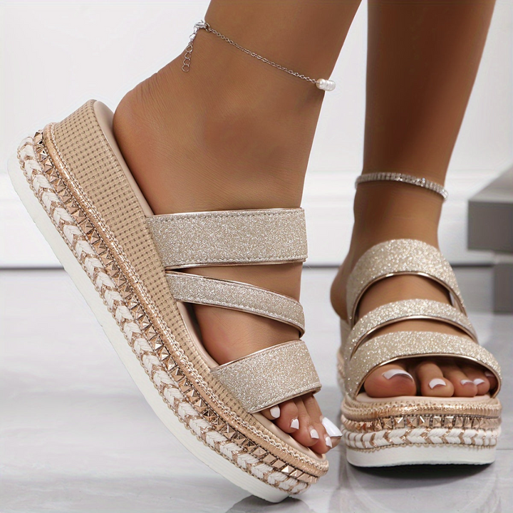 Drune | Damen Dicksohlensandalen Bequem