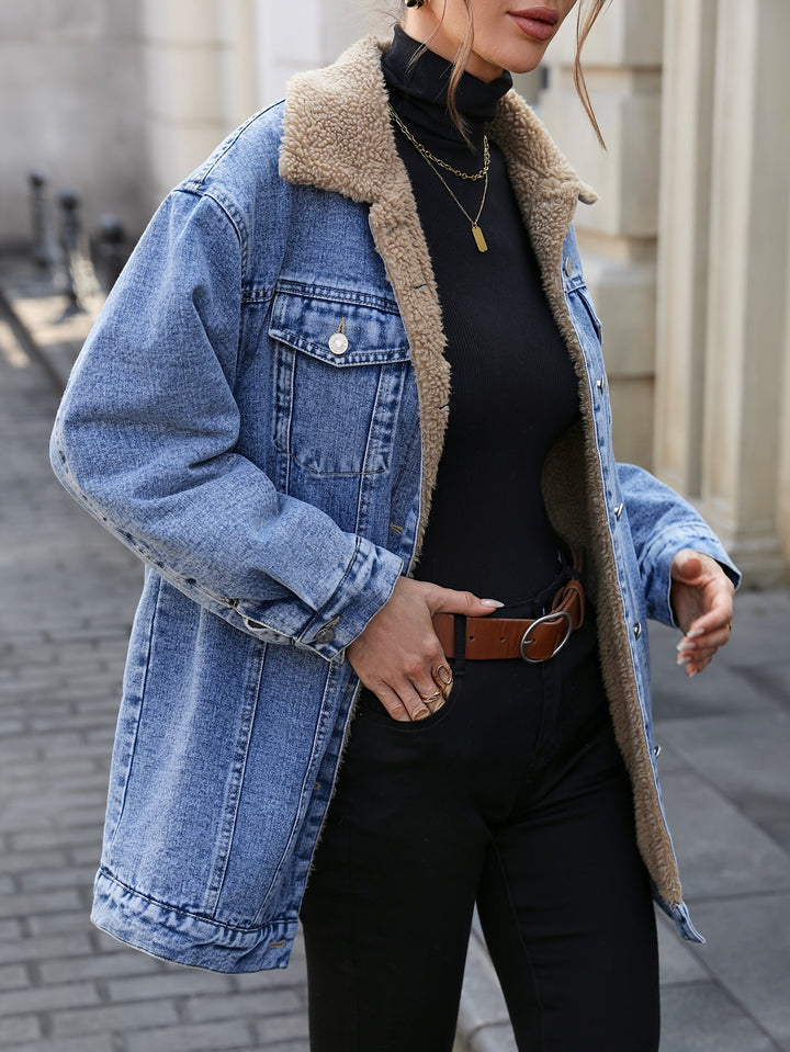 Drune | Denimjacke mit Sherpa-fleecefutter Baumwolle/polyester Warm und Stilvoll