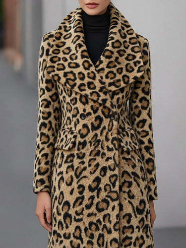 Drune | Winterjacke mit Leopardenmuster, beidseitig aus Wolle – elegante Auß Jacke für legere und formelle Anlässe
