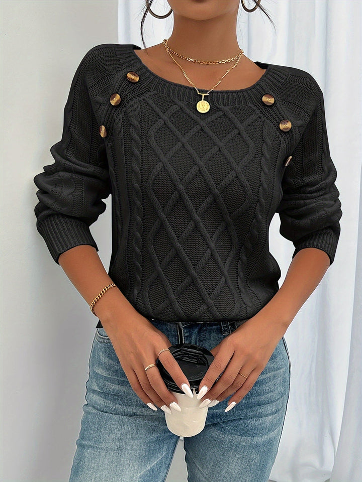 Drune | Casual Pullover Top mit Rundhalsausschnitt
