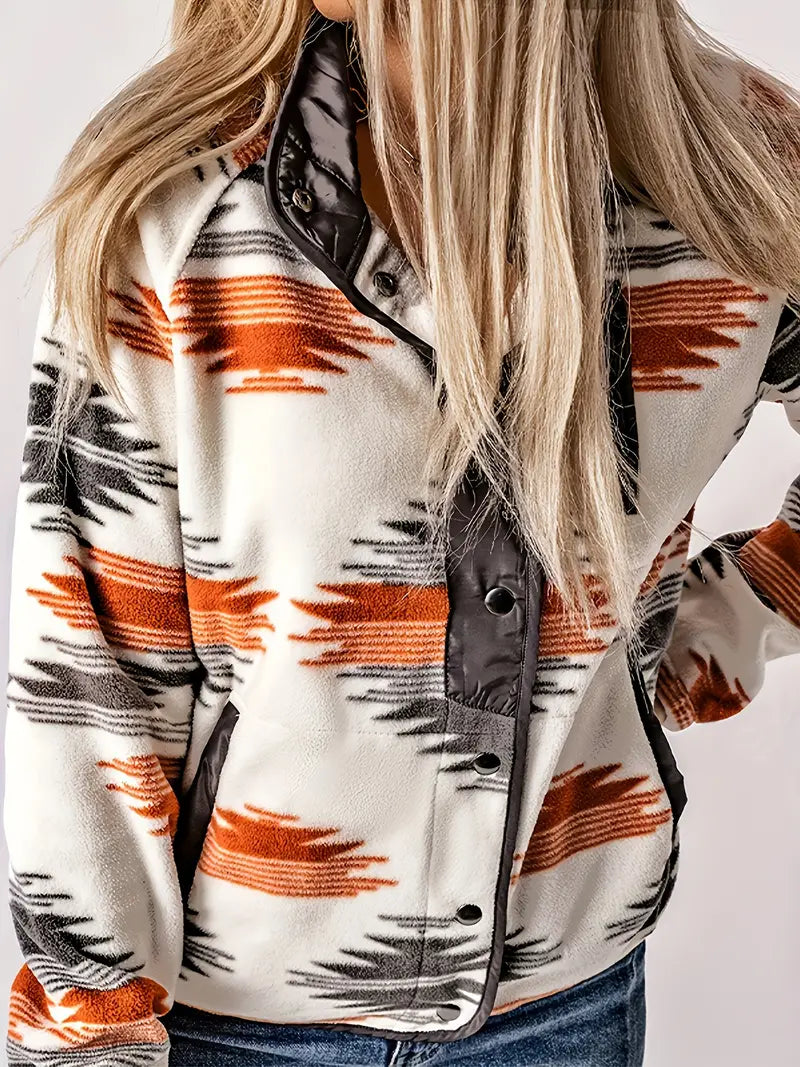 Drune | Aztekmuster Jacke mit Knopfverschluss