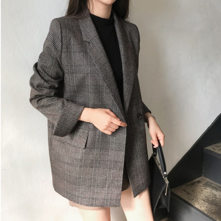 Drune | blazer mit karierter jacke