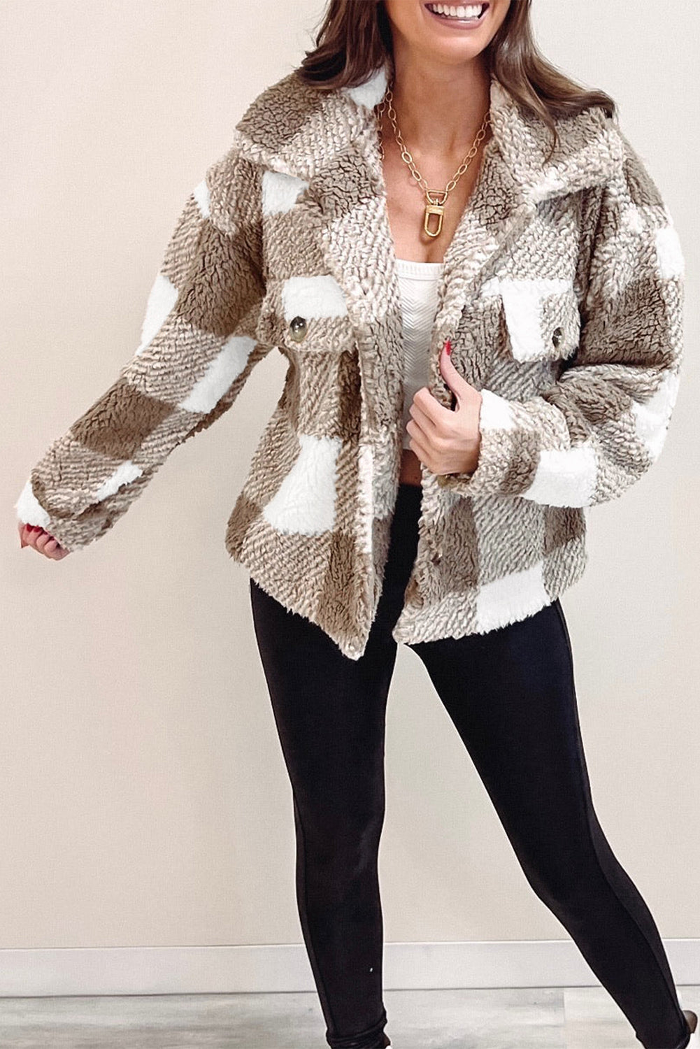 Drune | Weiche Teddyjacke mit Muster Komfortabel und Stilvoll Perfekt Für Den Alltag