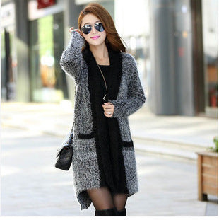 Damen Flauschiger Cardigan mit praktischen Taschen und lässigem Design Drune