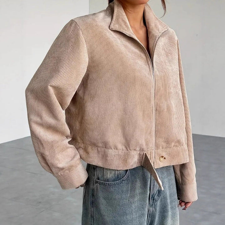 Drune | Cordjacke mit breitem Kragen und Reißverschluss