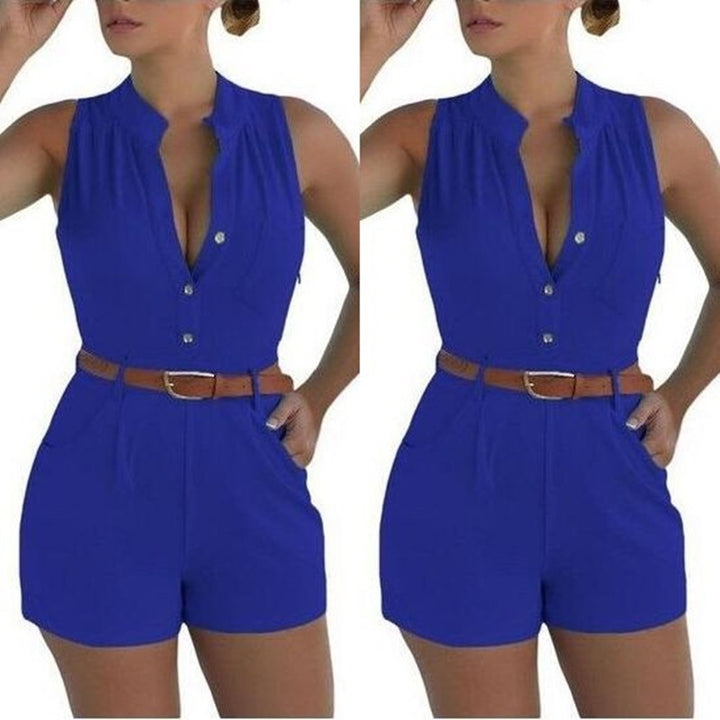Damen Jumpsuit mit eleganter Kragenverarbeitung und Gürteldesign Drune