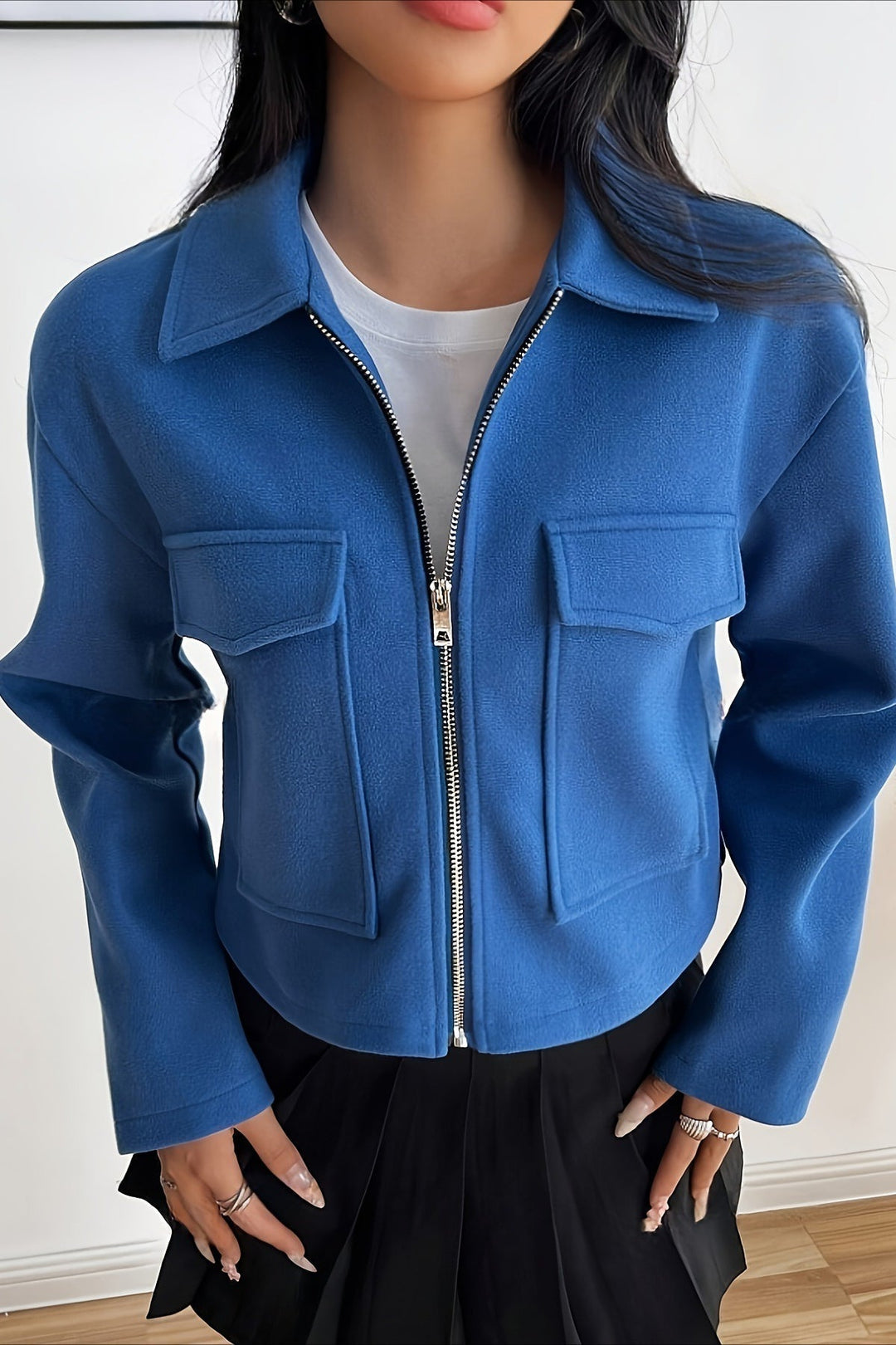 Drune | Farbe Vorgezogene Reißverschluss Ärmeljacke