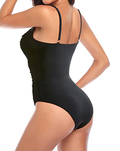 Drune | V-Ausschnitt Bauch Kontrolle Badeanzug Damen Slimming Einteiliger Badeanzug