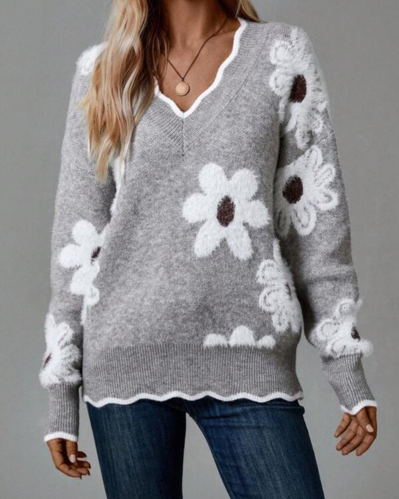 Drune | Strickpullover mit Blumen