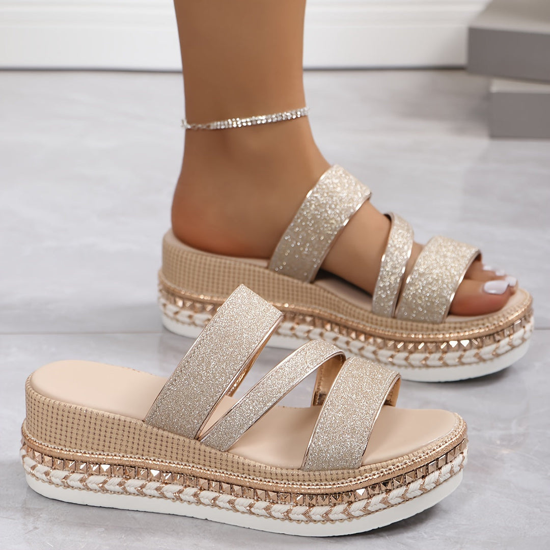 Drune | Damen Dicksohlensandalen Bequem