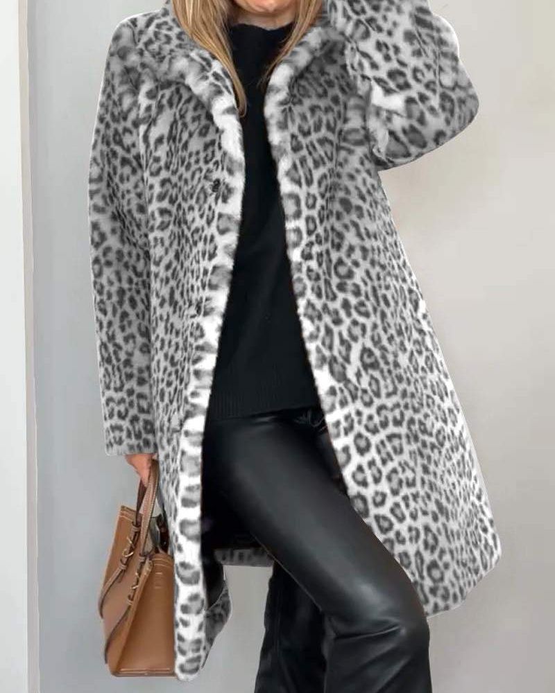 Drune | Leopard Lange Weiche Jacke
