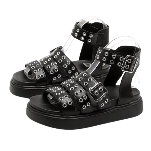 Drune | Damen-Sandalen mit offener Spitze und dickem Boden