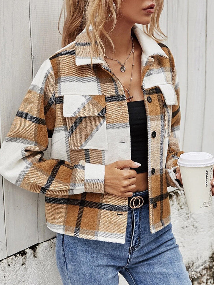Drune | Karierter Kragenjacke mit Brusttaschen