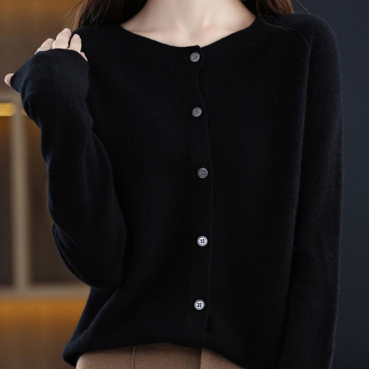 Drune | Merino Wollstrickjacke Mit Rundhalsausschnitt Und Langen Ärmeln