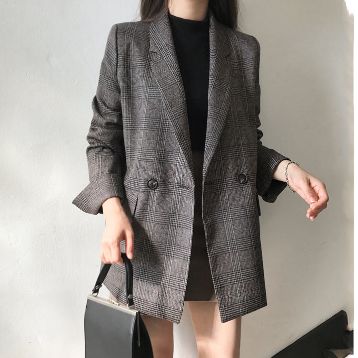 Drune | blazer mit karierter jacke