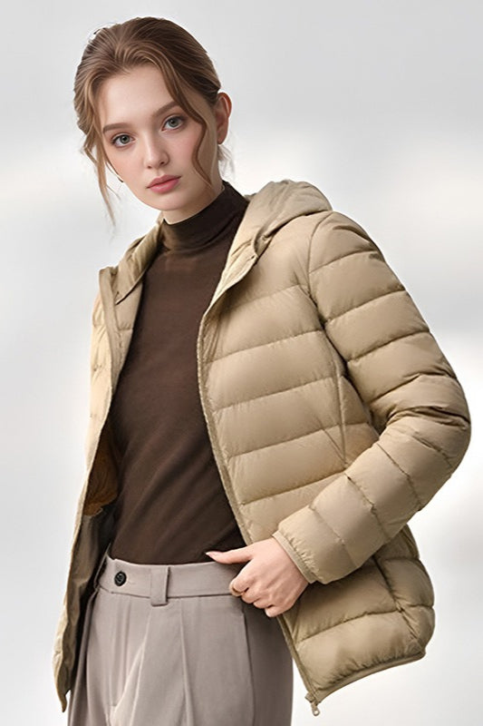 Drune | Slim Fit Kapuzenpufferjacke