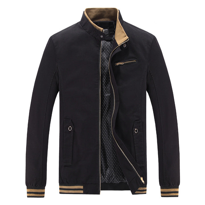 Herren modische Utility-Jacke mit hohem Stehkragen und Taschen Drune