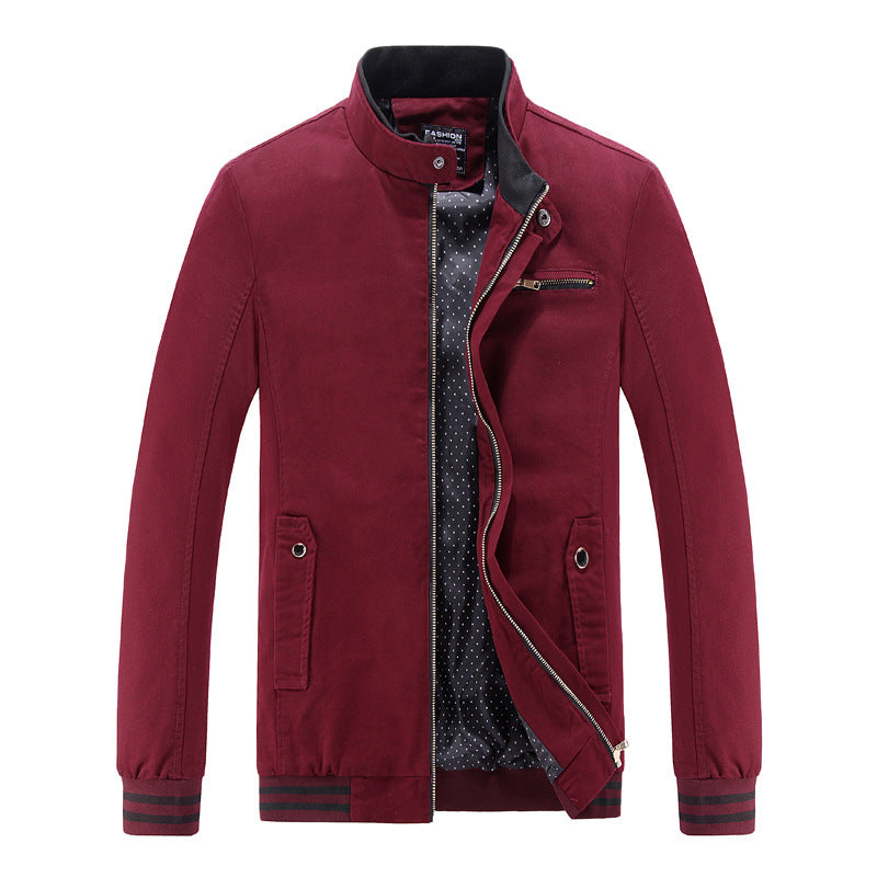 Herren modische Utility-Jacke mit hohem Stehkragen und Taschen Drune