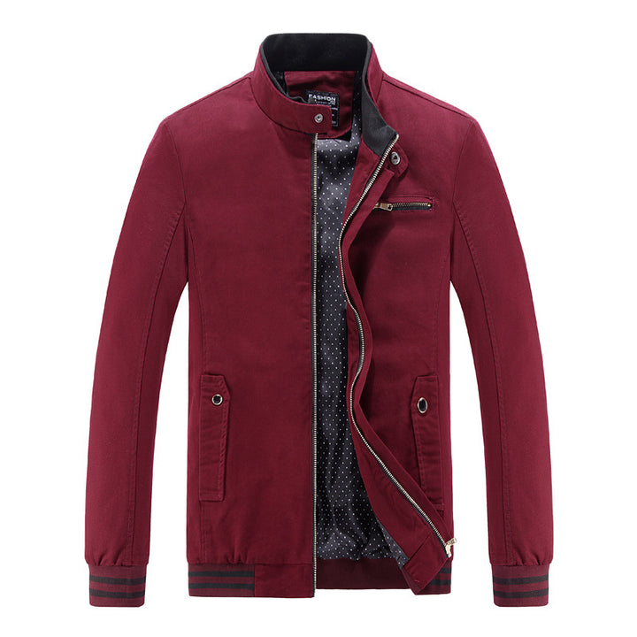 Herren modische Utility-Jacke mit hohem Stehkragen und Taschen Drune