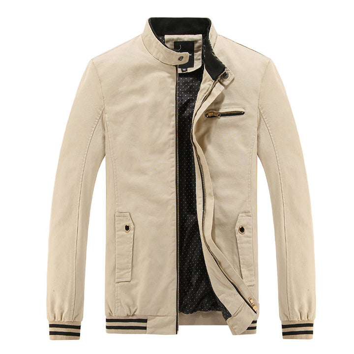 Herren modische Utility-Jacke mit hohem Stehkragen und Taschen Drune