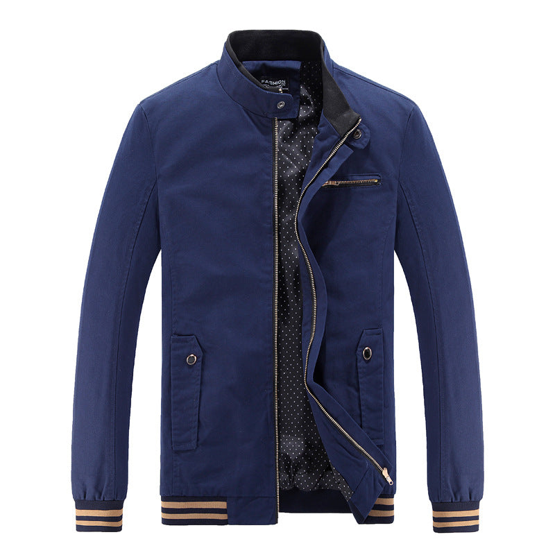 Herren modische Utility-Jacke mit hohem Stehkragen und Taschen Drune