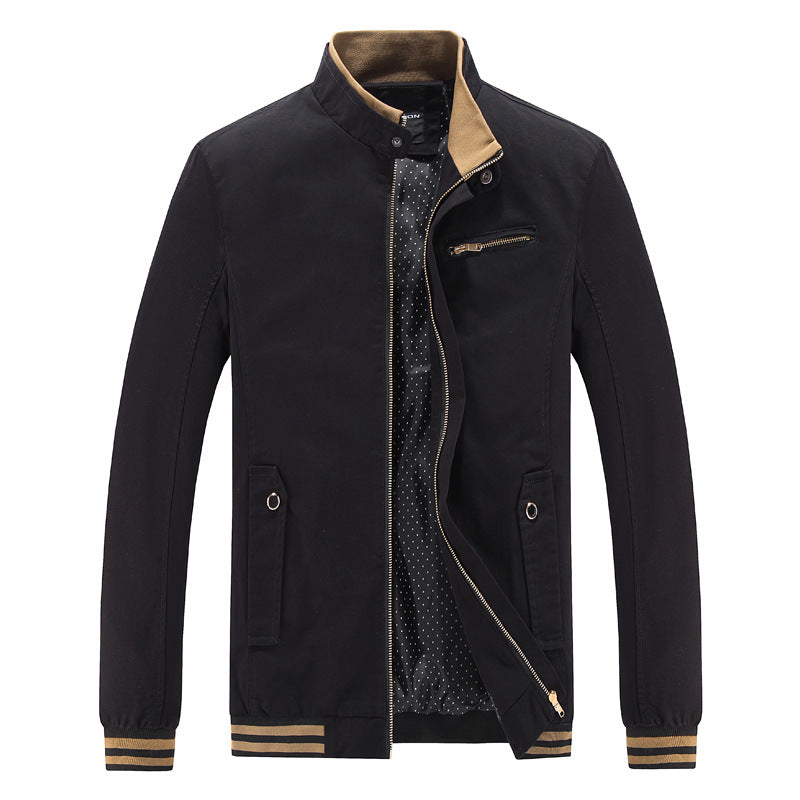 Herren modische Utility-Jacke mit hohem Stehkragen und Taschen Drune