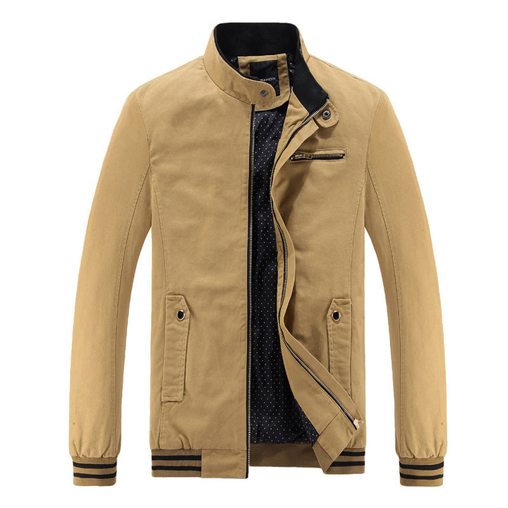 Herren modische Utility-Jacke mit hohem Stehkragen und Taschen Drune