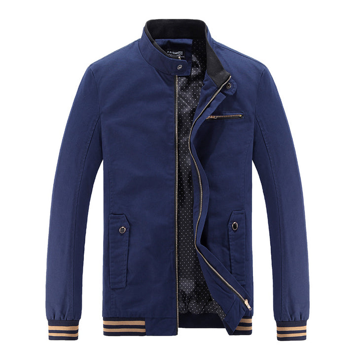 Herren modische Utility-Jacke mit hohem Stehkragen und Taschen Drune