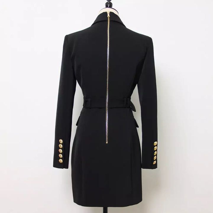 Drune | Doppelreiher Blazer Kleid - Goldene Knopfakzente - Maßgeschneiderte Eleganz - Vielseitiger Stil