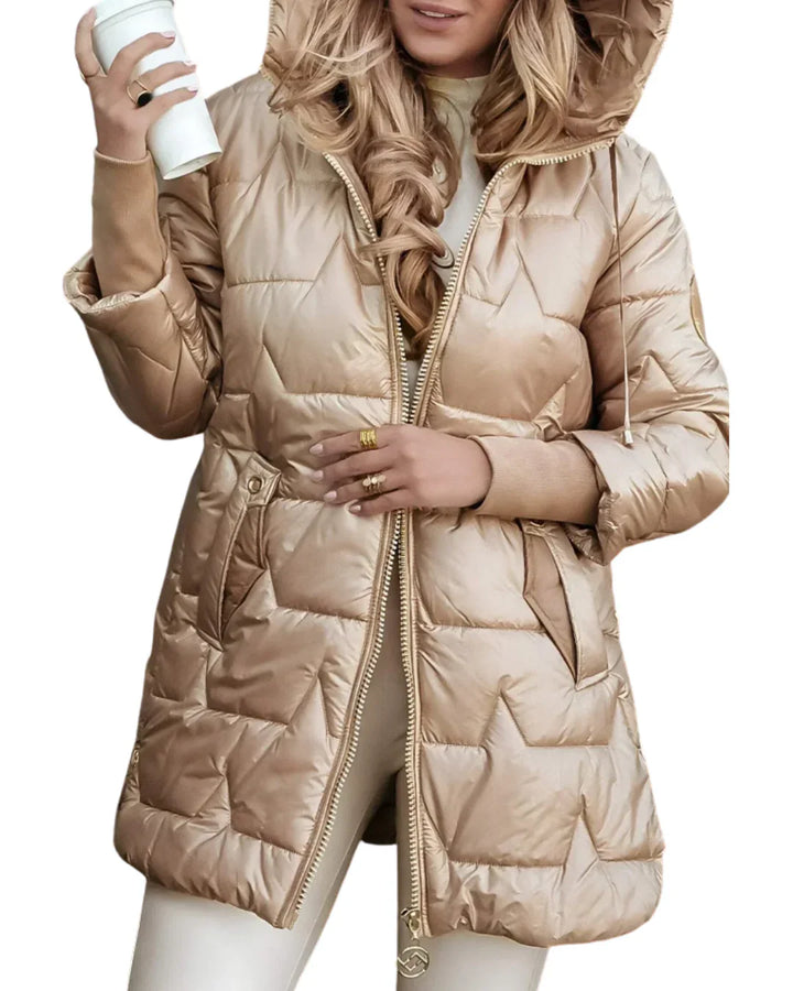 Drune | Eleganter Wintermantel mit Kapuze und Wattierung